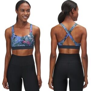 Patagonia Sportsbra Switchback Padded Abstract Jungle Smolder Blue XS NWT